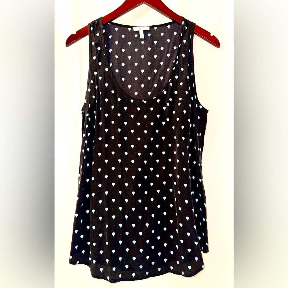Joie Hot Air Balloon Print Scoop Neck Silk Top